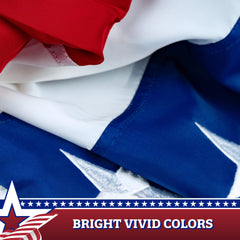 G128 USA Pleated Fan Flag displayed outdoors at a garden event