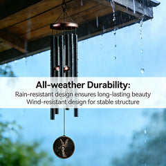 Gabzart wind chimes hanging in a garden setting