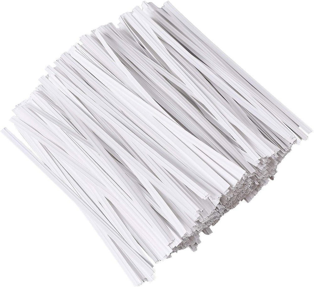 Gadget Beyond 500 reusable white paper twist ties front view
