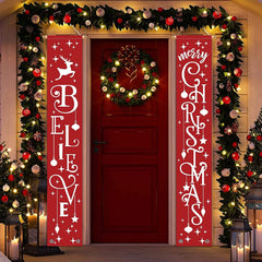 GAGEC Merry Christmas Banner 71x12 inches front view with festive design