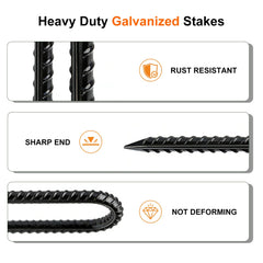 gaildon 10 pack of black rebar stakes in box