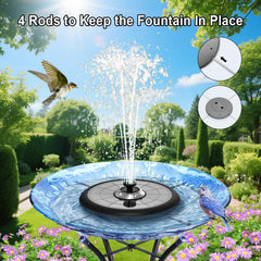 GAIZERL Solar Fountain with LED lights at night