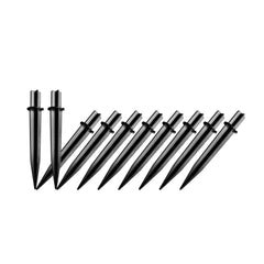 Galavasen 10 pack solar light stakes in black color, showing front view