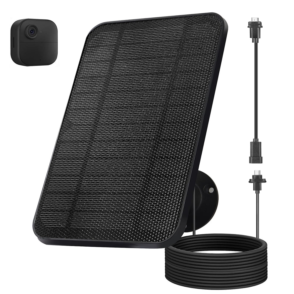 Ganjiuxingl 4W solar panel for Blink Camera front view with adjustable bracket