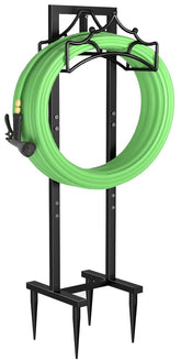 Garbuildman Garden Hose Holder freestanding metal design in black