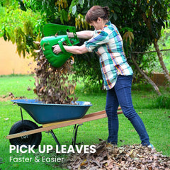 GARDEASE Leaf Scoops in use gathering leaves in the garden