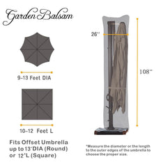 Garden Balsam 12'x12' Umbrella Cover featuring drawstring closure