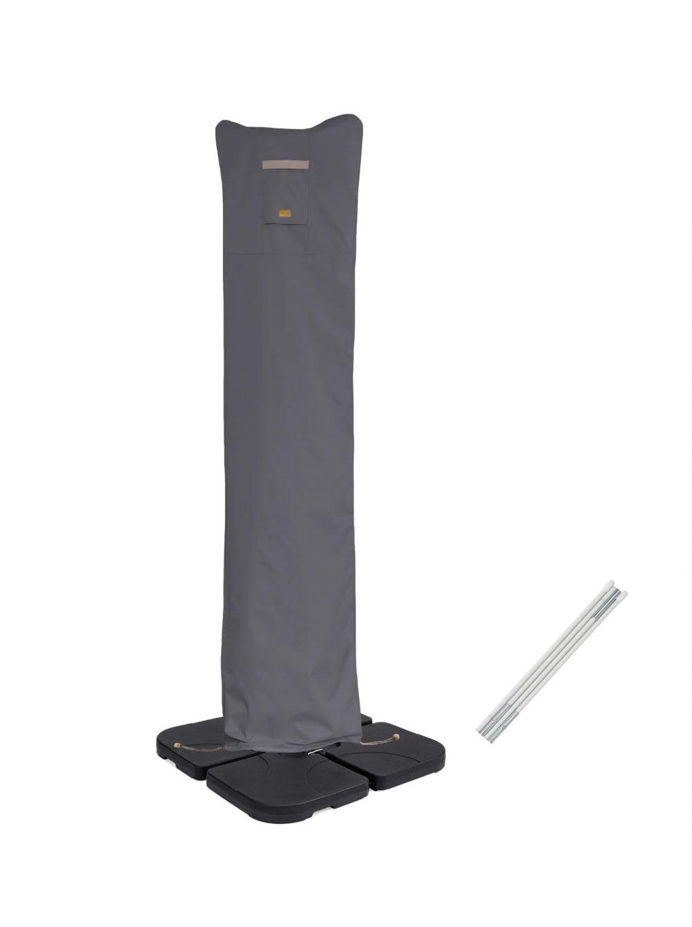Garden Balsam Patio Umbrella Cover for 9'-13' umbrellas, grey front view