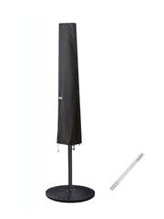 Garden Balsam umbrella cover black front view