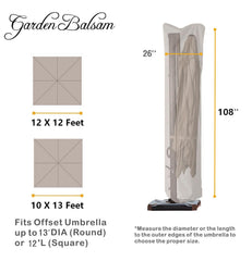 Garden Balsam Umbrella Cover showing drawstring bottom