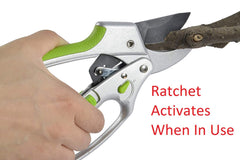 Garden Guru 2-in-1 Ratchet Pruning Shears with dual-mode switch