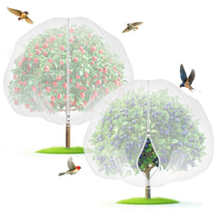 Garden Tailor 10'x10' Fruit Tree Netting with zipper and drawstring, silver colour