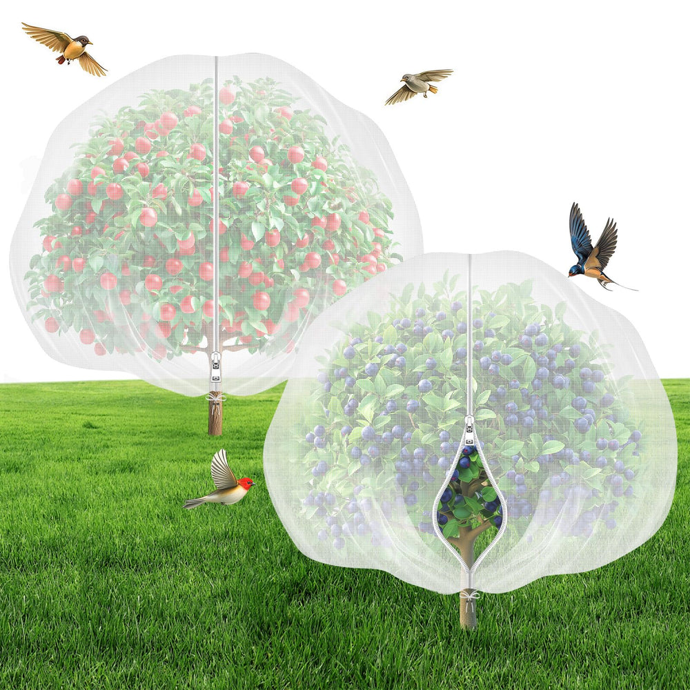 Garden Tailor 8'x8' fruit tree netting front view with zipper