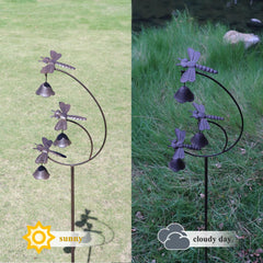 Garden view featuring MNRYLKB Metal Dragonfly Stakes