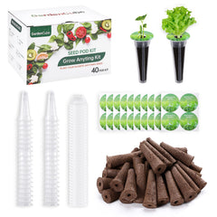 GARDENCUBE Hydroponics Pods Kit 160pcs front view with components