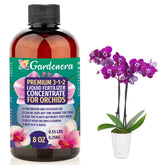 Gardenera 3-1-2 Liquid Orchid Fertilizer 8oz bottle front view