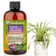 Gardenera 3-1-2 Liquid Spider Plant Fertilizer 8oz bottle front view