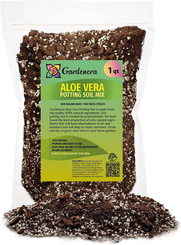 Gardenera Aloe Vera Potting Soil Mix 1 Quart Bag front view