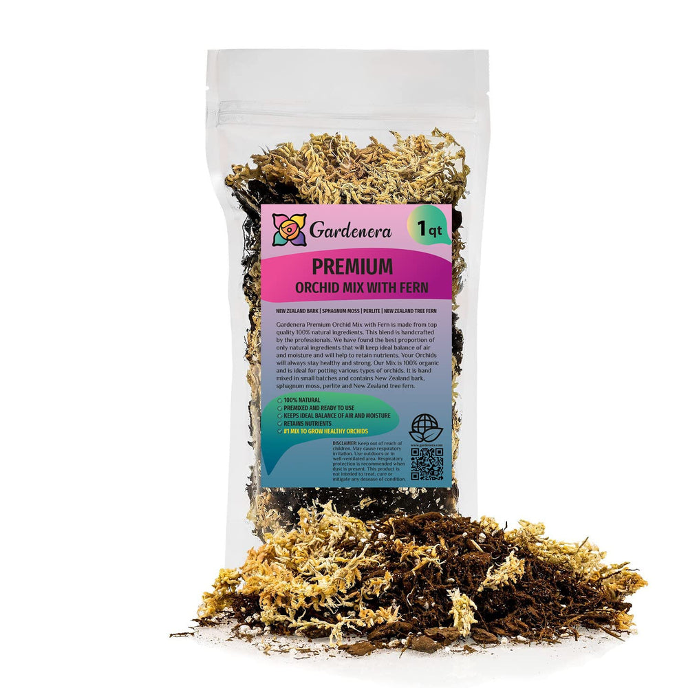 Gardenera Premium Orchid Mix 1 Quart bag front view