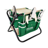 GardenHOME 7-Piece Garden Tool Set with folding stool and tote