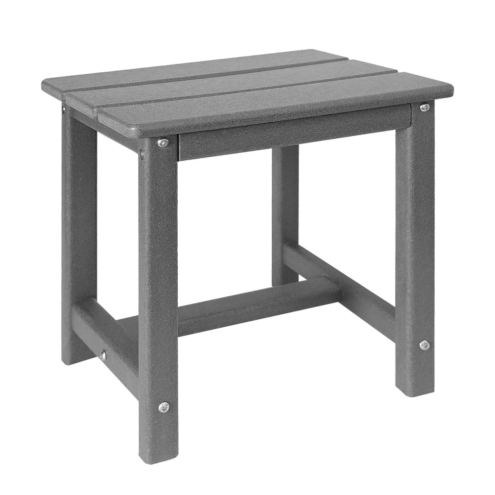 GARDENSTAR Adirondack Square Side Table grey front view
