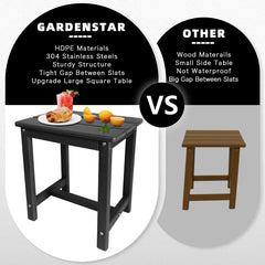 GARDENSTAR Adirondack Square Side Table in garden setting