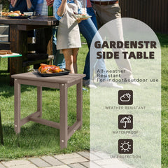 GARDENSTAR Adirondack Square Side Table in Teak, top view