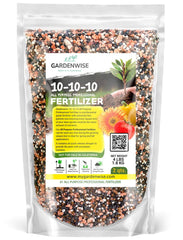 GARDENWISE 10-10-10 Granular Fertilizer front view, 2 quarts