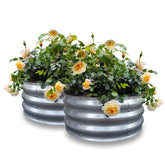 GARDMAX 2 Pack Raised Garden Bed Kit silver metal design