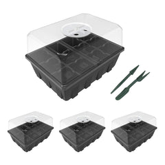 Gardzen 3-Pack Seed Starter Tray with humidity dome, clear design