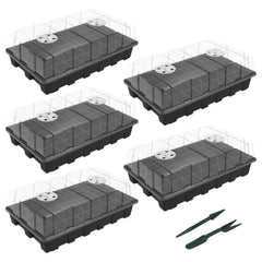 Gardzen 5-Set Seed Starter Tray Kits with clear humidity dome