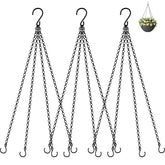 garini 3 pack of 23 inch black hanging chains with S hooks