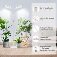 Garpsen grow lamp in use with multiple indoor plants