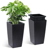 Garvee 16-inch black planter front view with water level monitor