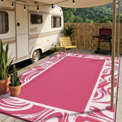 Garvee 8x10 Outdoor Rug in a patio setting