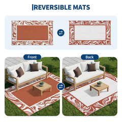 Garvee Outdoor Rug 5x8 in a backyard setting