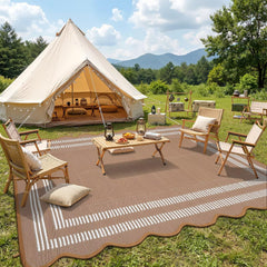 Garvee Outdoor Rug 8x10 scalloped edge detail