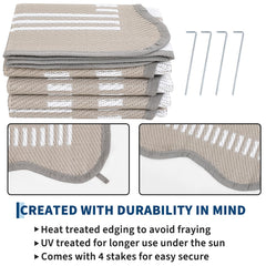 Garvee Scalloped Outdoor Rug 6' x 9' Gray Brown packaging