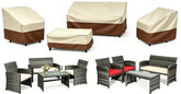 Gasadar 4-piece patio furniture cover set in beige and brown