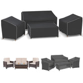 Gasadar 4-Piece Patio Furniture Covers Set, black, front view