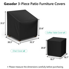 Gasadar chair cover with dimensions displayed