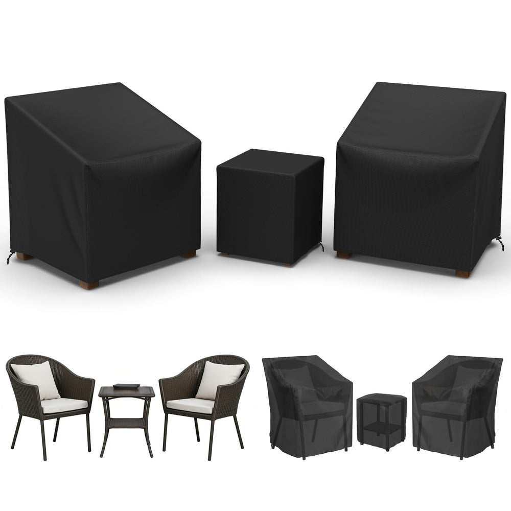 Gasadar outdoor furniture cover set front view, black