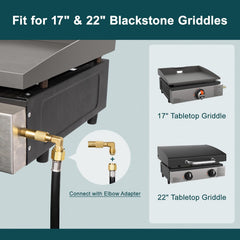GASPRO 12FT propane hose connected to Blackstone griddle