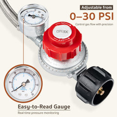 GASPRO adjustable high pressure propane regulator side view