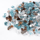 GASPRO Fire Glass 10 lbs Light Blue Copper White 1/2 inch