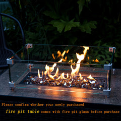 GASPRO fire glass displayed in an outdoor propane fire pit