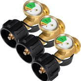 GASPRO Propane Tank Gauge Level Indicator, brass design, front view