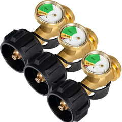 GASPRO Propane Tank Gauge Level Indicator, brass design, front view