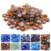 GasSaf 10 lb Amber Luster Fire Glass Beads front view