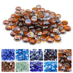 GasSaf 10 lb Amber Luster Fire Glass Beads front view